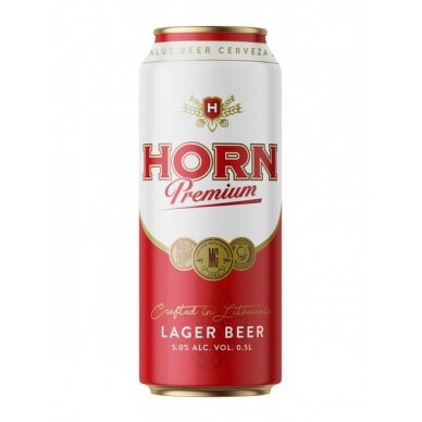 Alus HORN Premium, šviesusis, 5 %, 500 ml