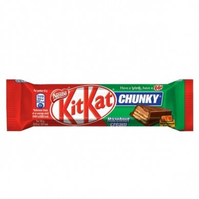 Batonėlis NESTLE, KIT KAT CHUNKY, su lazdyno riešutais, 42 g