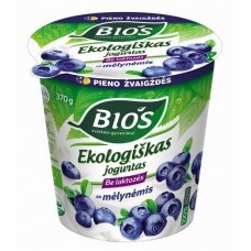 EKO jogurtas BIOS, 3,1% r., su mėlynėmis, 370 g