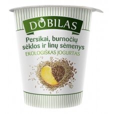 Ekologiškas jogurtas DOBILAS, su pers., burn., linų sėm. 300g