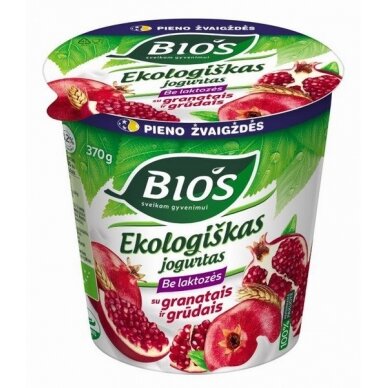 EKO jogurtas BIOS, 3,1% r. su granatais ir grūdais, 370 g