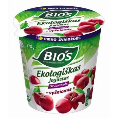 EKO jogurtas BIOS, 3,1% r., su vyšniomis, 370 g