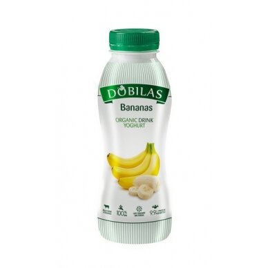 Ekologiškas jogurtas DOBILAS su bananais 2,2% rieb. 330 g