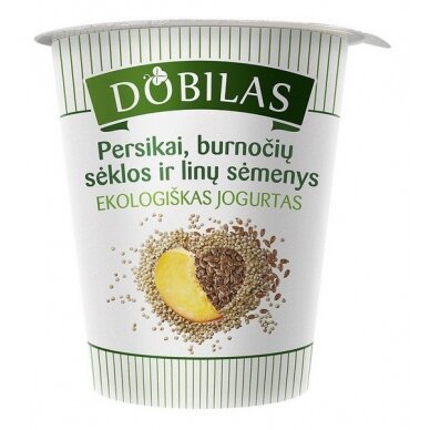 Ekologiškas jogurtas DOBILAS, su pers., burn., linų sėm. 300g