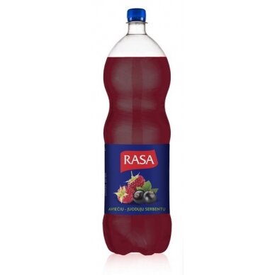 Gazuotas aviečių ir j. serbentų skonio gėrimas RASA, 2 l