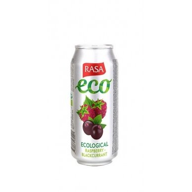 Gazuotas gėrimas RASA ECO aviečių ir juod. serbentų, 500 ml