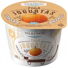 Jogurtas VILKYŠKIŲ,su svar.,moliūg.ir dribs.,3,5% rieb.,200g