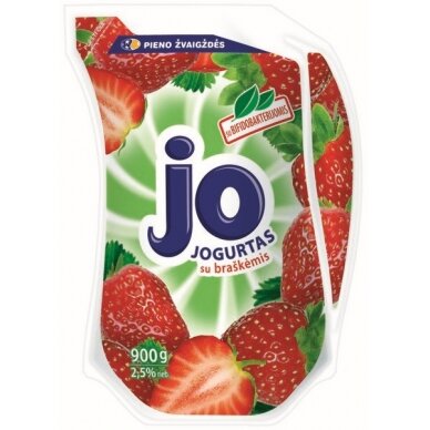 Jogurtas JO 2,5% rieb. su brašk. ir bifido bakt., 900 g