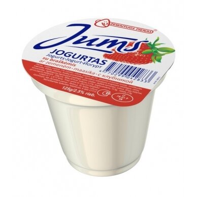 Jogurtas JUMS  su braškėmis 2,5% rieb., 125 g