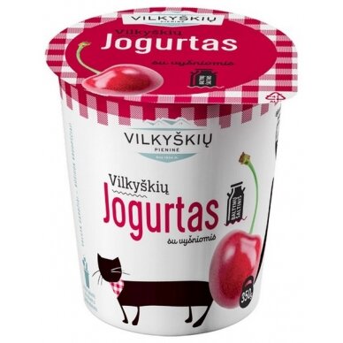 Jogurtas VILKYŠKIŲ, su vyšniomis, 3,5% riebumo, 350 g