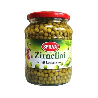 Konservuoti žalieji žirneliai SPILVA, 690g stikle