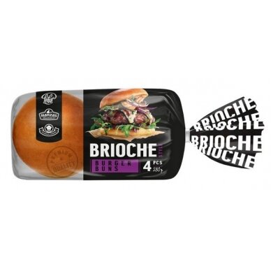 Mėsainių bandelės BRIOCHE, 280 g VILNIAUS DUONA