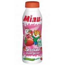 Pieno gėrimas MIAU 2,3% braš., (EKO pieno), pl. but., 450ml