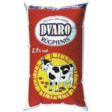 Rūgpienis DVARO 2,5% rieb., plėv., 1 kg