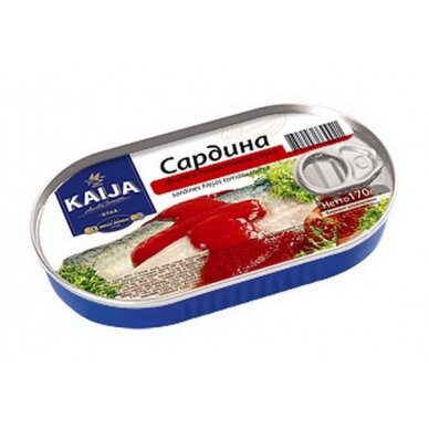 Sardinės filė pomidorų padaže KAIJA (EO), 170 g