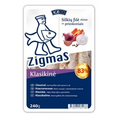 Silkių filė ZIGMAS KLASIKINĖ, aliej., su prieskoniais, 240 g