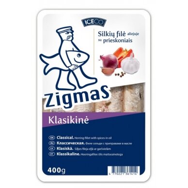 Silkių filė ZIGMAS KLASIKINĖ, aliej., su prieskoniais, 400 g