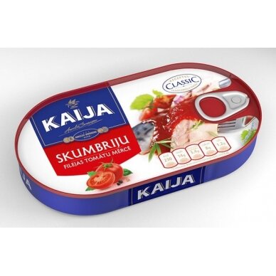 Skumbrės filė KAIJA, pomidorų padaže, EO, 170 g