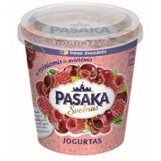 Švelnus jogurtas „PASAKA“' su vyšniom ir aviet.,2,5% r. 370g