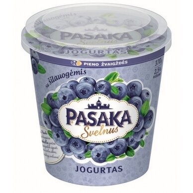 Švelnus jogurtas PASAKA, 2,5% r., su šilauogėmis, 370 g