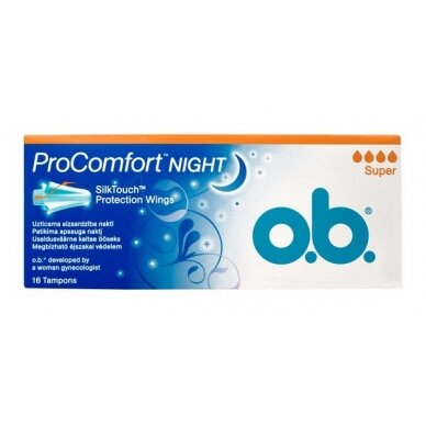 Tamponai O.B. PRO COMFORT NIGHT SUPER, 16 vnt.