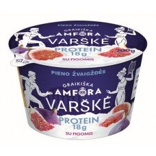 Varškė GRAIKIŠKA AMFORA PROTEIN 0,8% rieb. su figomis,200g