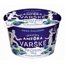 Varškė GRAIKIŠKA AMFORA PROTEIN 0,8% rieb.su šilauog.,200g