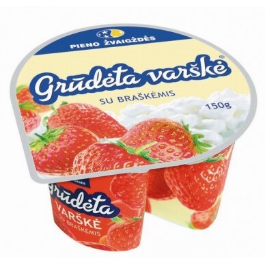 Varškė GRŪDĖTA 7% rieb. su brašk., 150 g