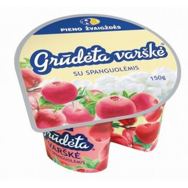 Varškė GRŪDĖTA 7% rieb. su spanguol., 150 g