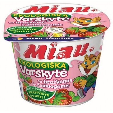 Varškytė MIAU 6% rieb. su žemuog., 100 g