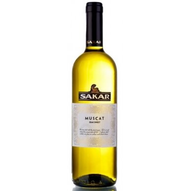 Vynas  SAKAR Muscat, baltas p. saldus, 12%, 0.75l